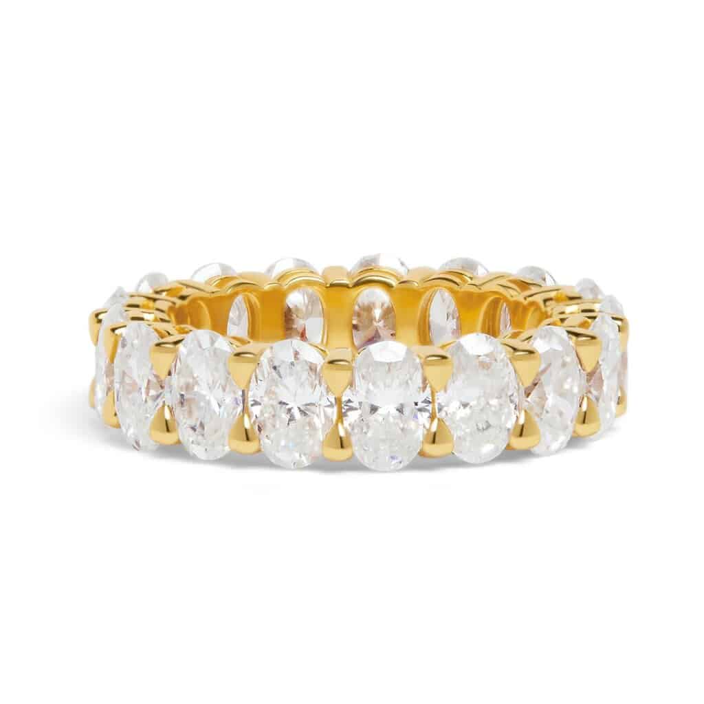 טבעת אובל אינטרנטית 13.00 קראט אבני מואנייס ice diamonds