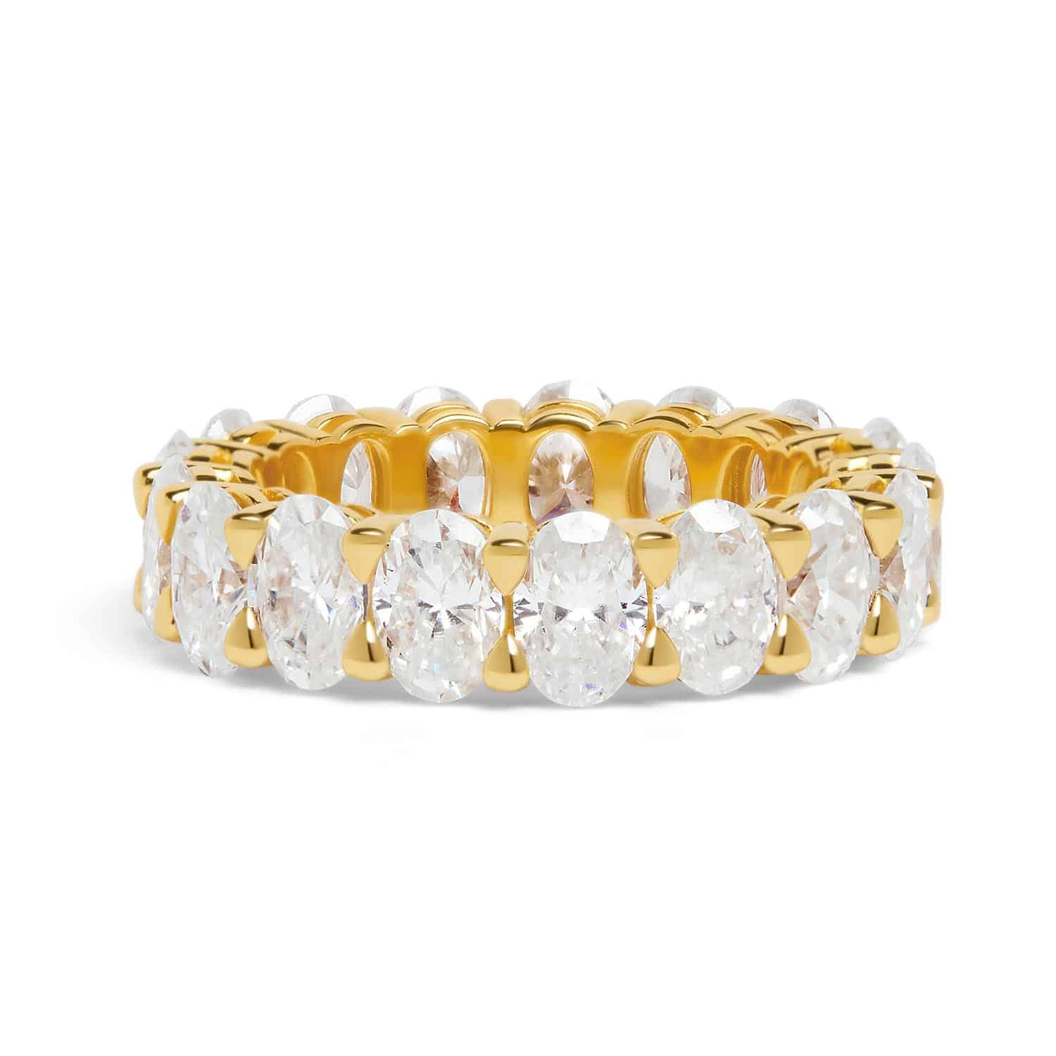 טבעת אובל אינטרנטית 13.00 קראט אבני מואנייס ice diamonds