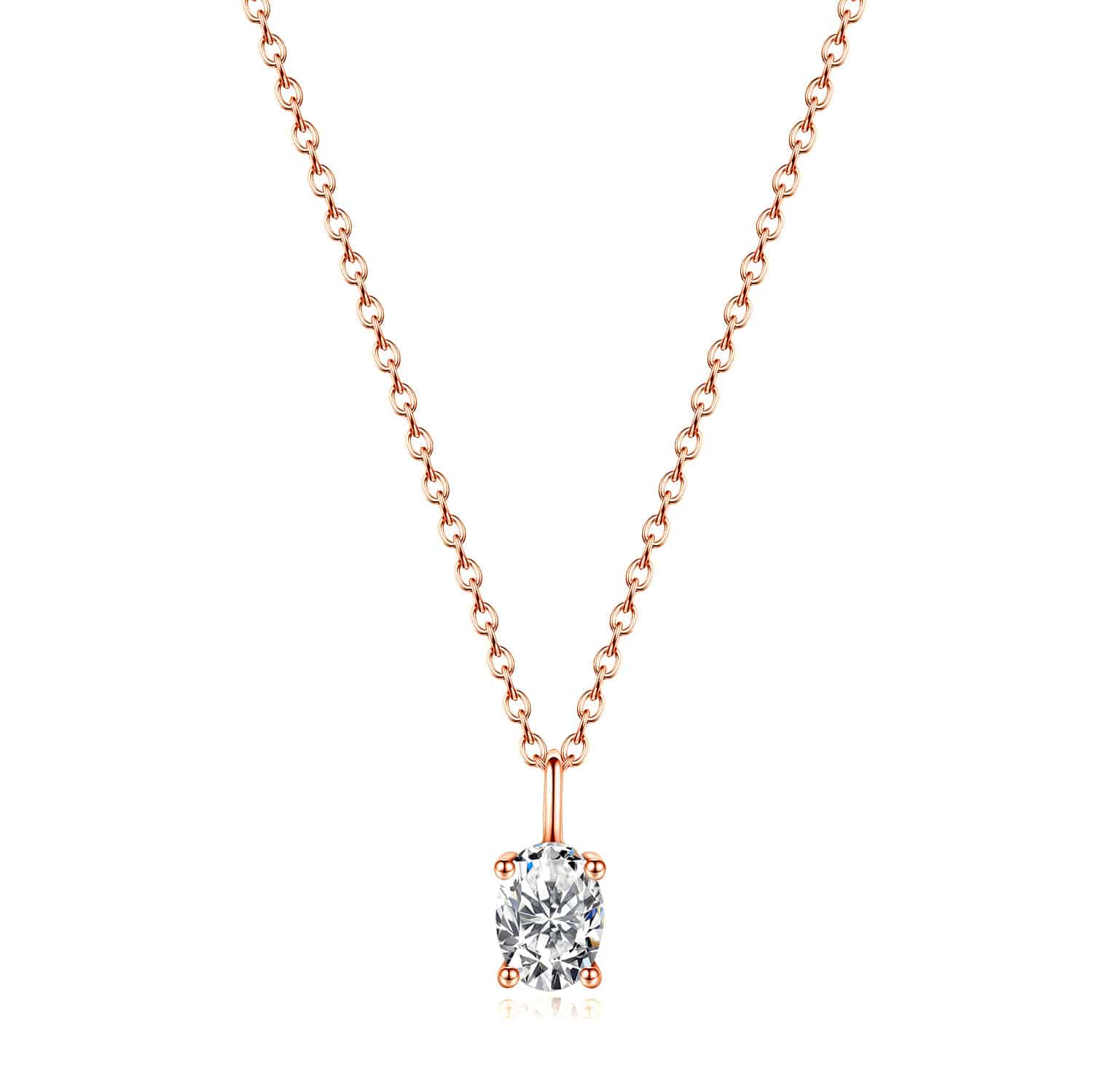 תליון סוליטר דגם אובל 1 קראט אבן מואנייס ice diamonds