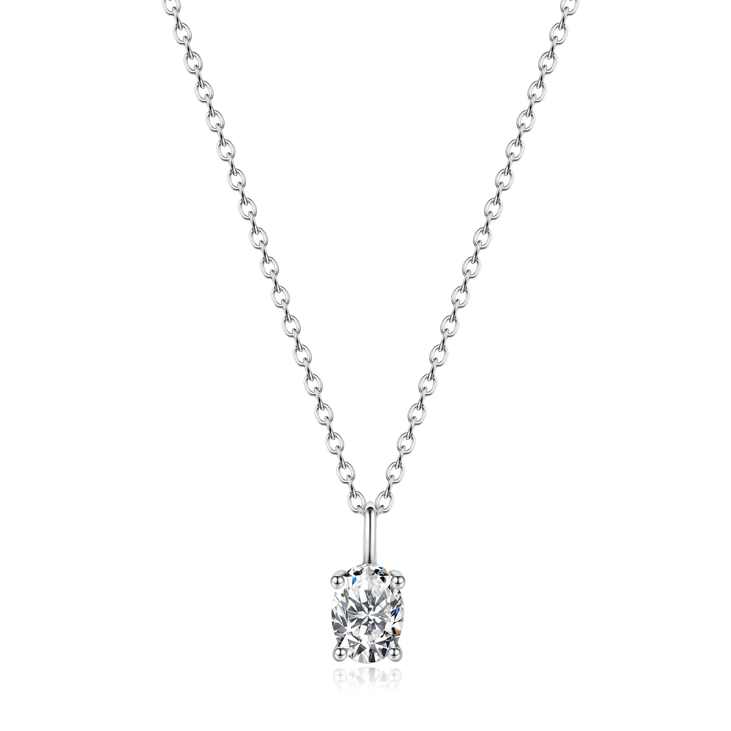 תליון סוליטר דגם אובל 1 קראט אבן מואנייס ice diamonds