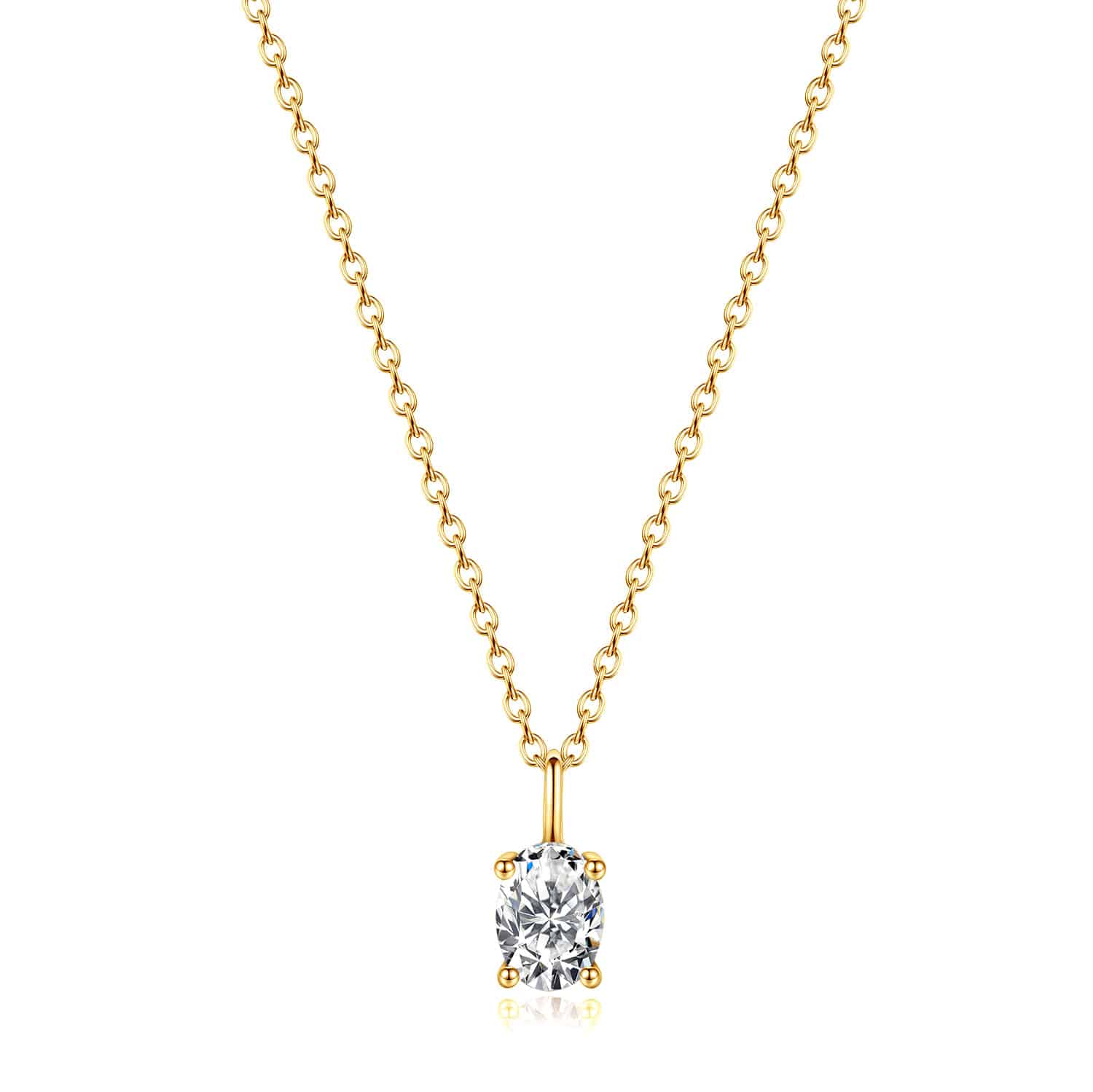 תליון סוליטר דגם אובל 1 קראט אבן מואנייס ice diamonds